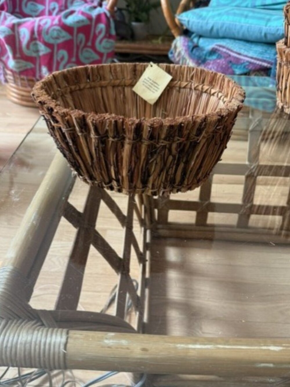 Vintage Pier 1 Imports Wicker Oval Basket